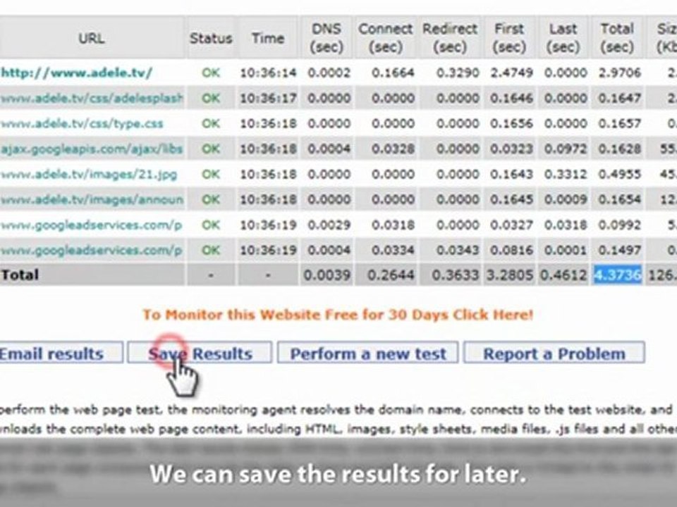 Free Test Tools - Web Page Test