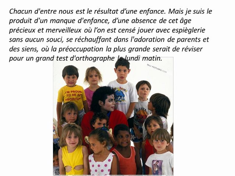 Michael Jackson discours d'Oxford mars 2001 sur l'enfance (français 1ère partie)