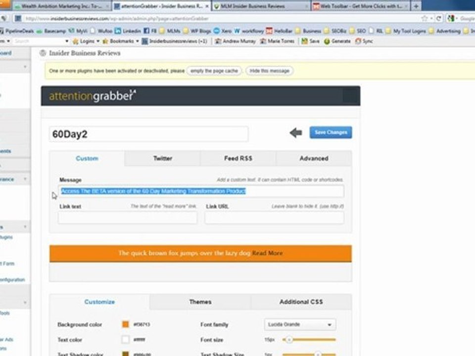 Attention Grabber Wordpress Plugin
