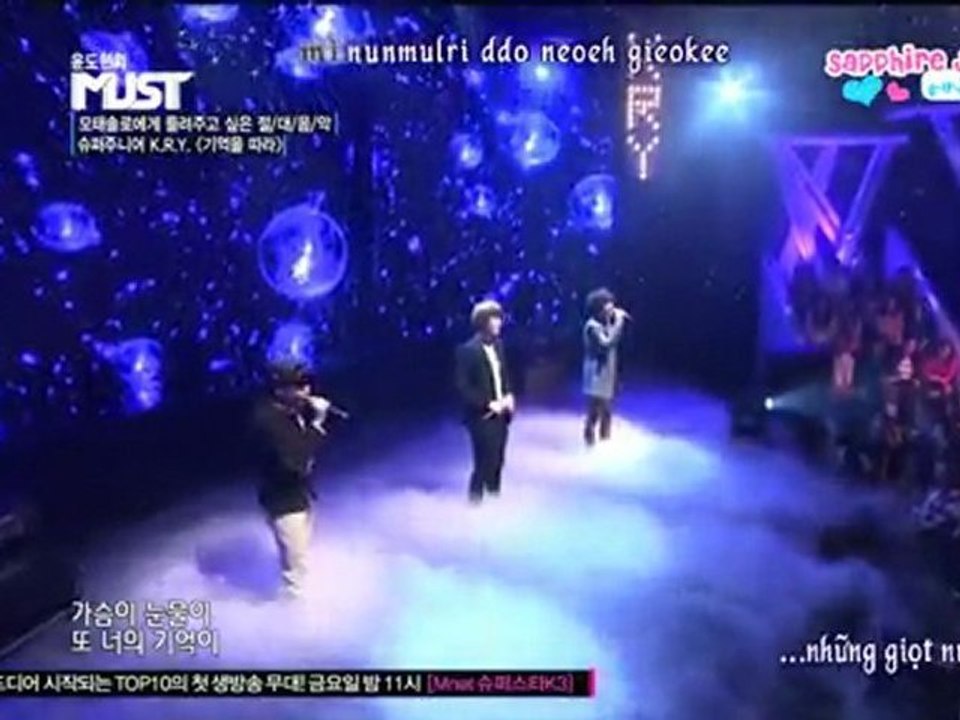 [Vietsub] 27/09/11 |\/|U$T - Super Junior K.R.Y - Singing "Memories" [s-u-j-u.net]