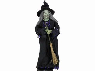 Life Size Animated Witch with Broom