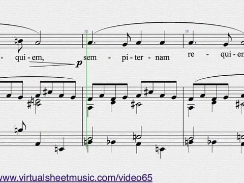 Gabriel Faure's, Pie Jesu (Blessed Jesu) voice and piano sheet music - Video Score