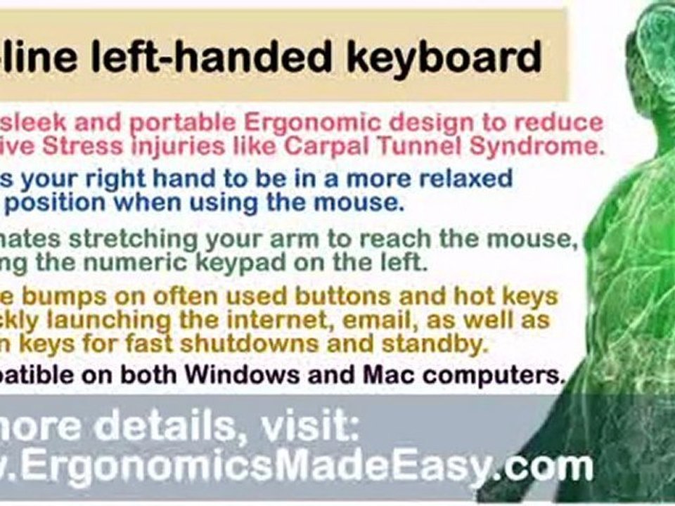Slim-Line Left-Handed Keyboard: Ergonomic Keyboards for Left-Handed Users