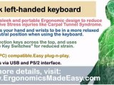 Black Left-Handed Keyboard: Ergonimics in the Workplace Can Boost Productivity