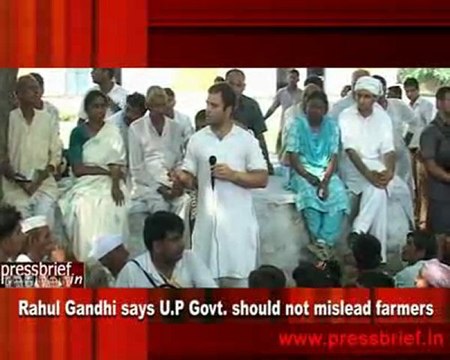 Rahul Gandhi says U.P Govt. should not mislead farmers