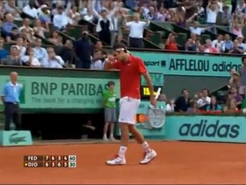 Roger Federer - Roland Garros 2011 - Break and amazing Come on against Djokovic
