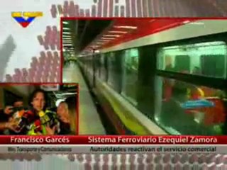 Ministro Francisco Garcés inicia pruebas del eje ferroviario Caracas - Tuy Medio