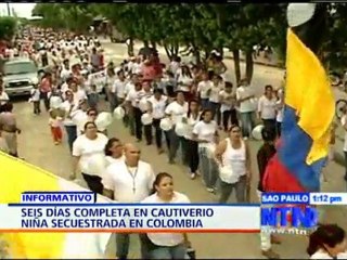 Seis días completa en cautiverio niña secuestrada en Colombia