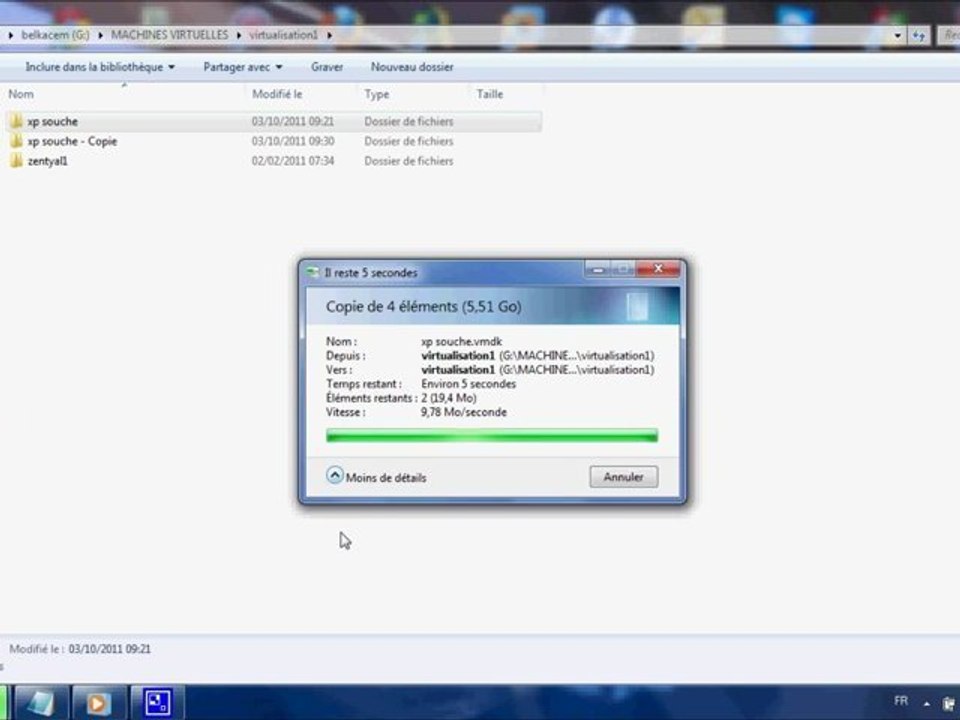 création de souche xp vmware workstation