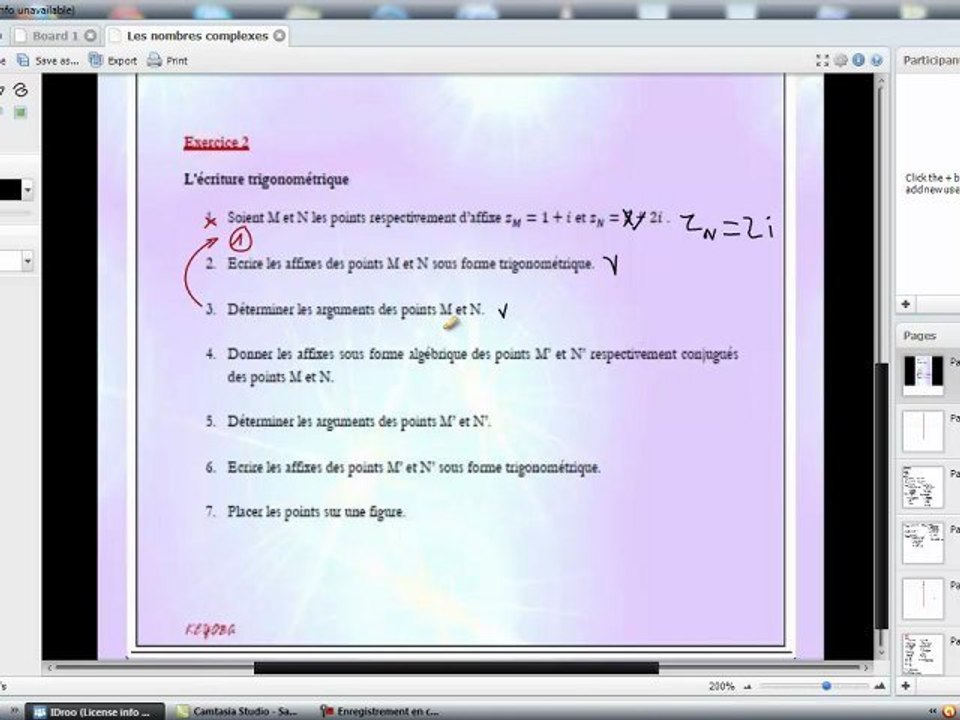 Exercice 2 - Nombres Complexes - Terminale Scientifique