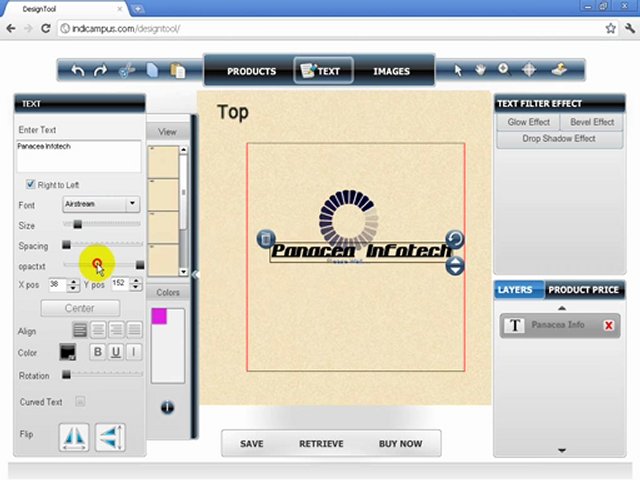 Custom T-shirt Designer Tool by Panaceatek.com