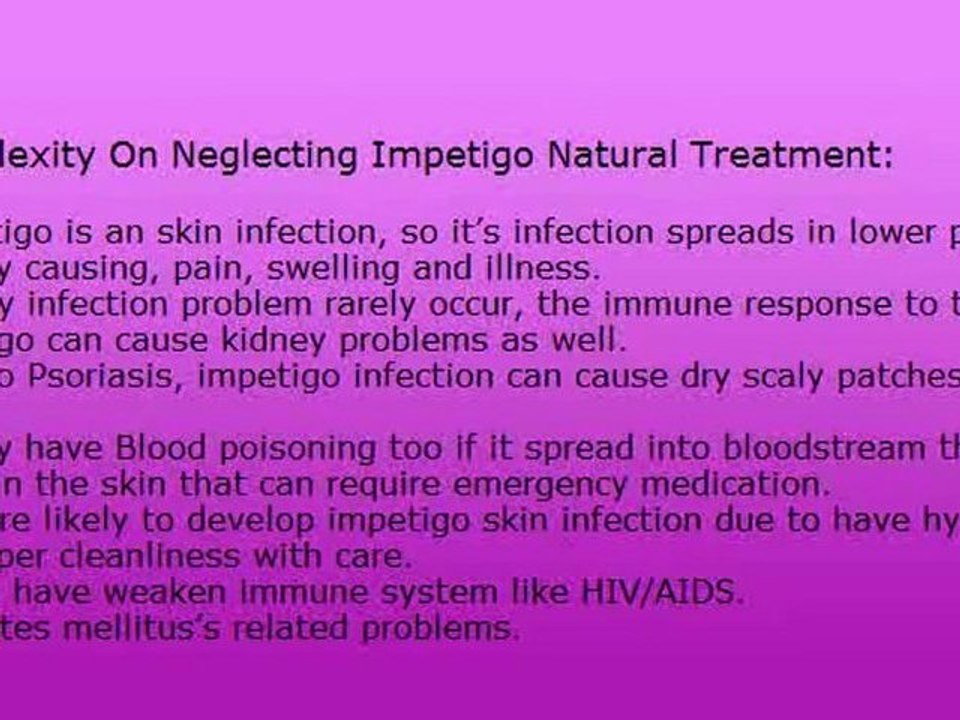 Natural Impetigo Treatment
