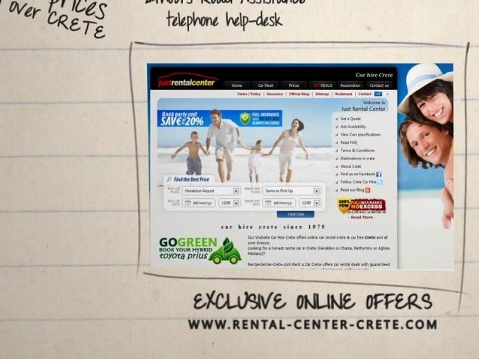 crete car rental web tv spot by rental-center-crete.com