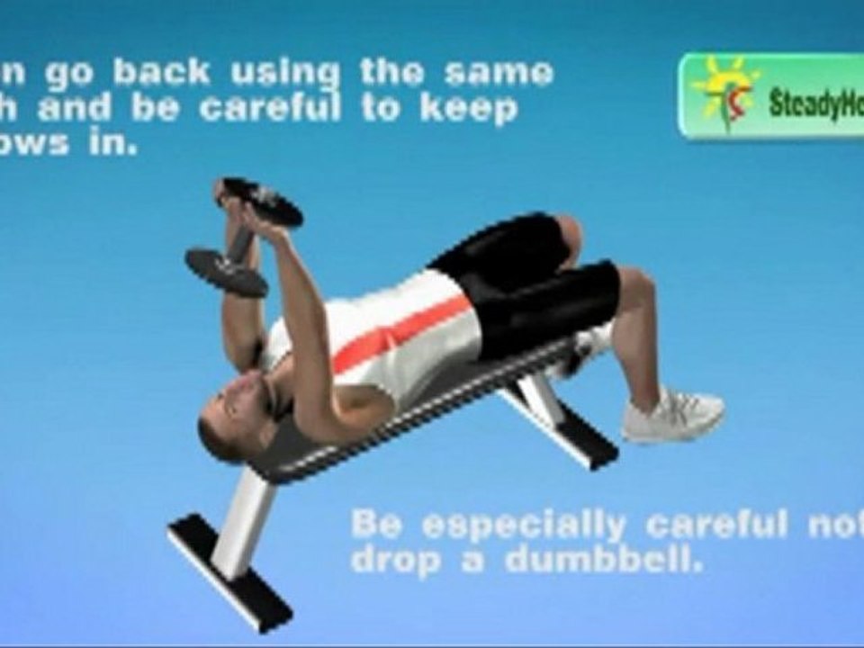 Chest exercises with dumbbells