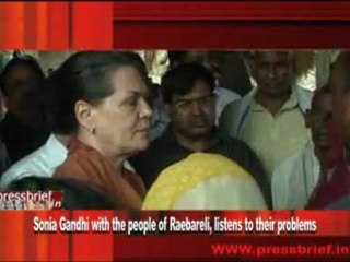 Sonia Gandhi with the people of Raebareli, listens to their problems