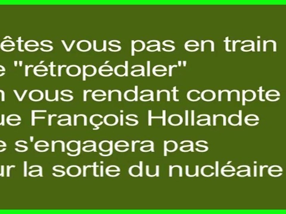 Sortie du nucléaire et accord EELV PS