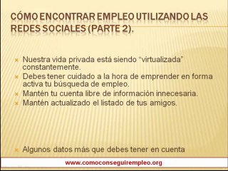 Como conseguir empleo con redes sociales parte  2
