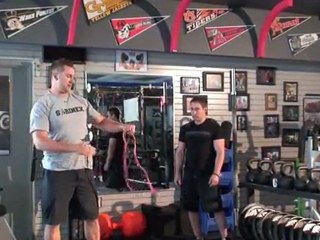 You're doing the Barbell Landmine Rotations exercise ...