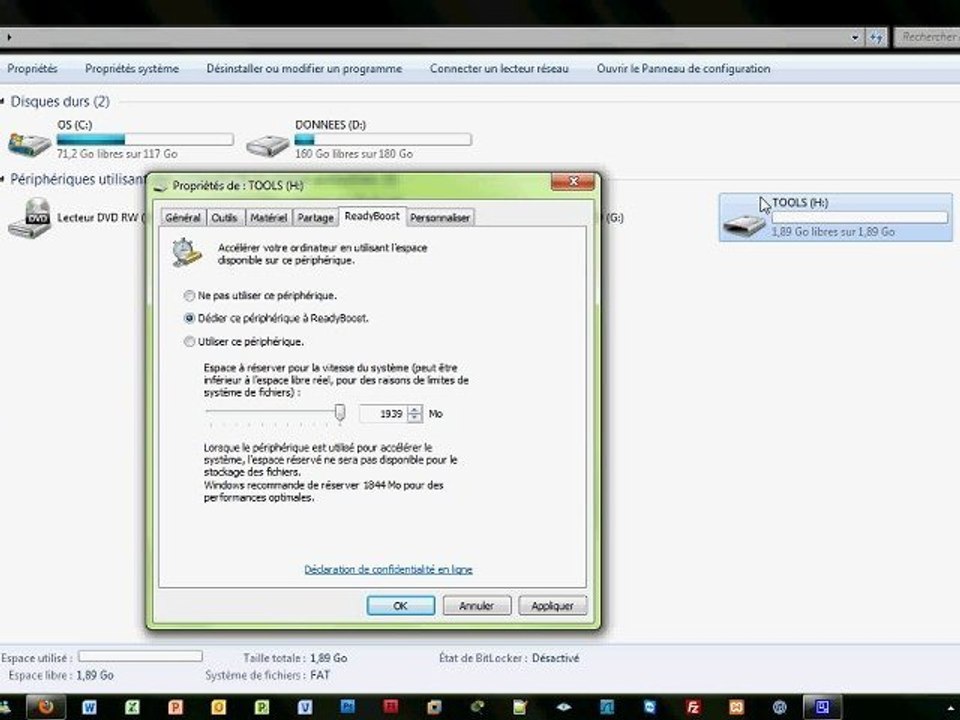 WebTutos - Tutoriel - Windows 7 - Le système ReadyBoost