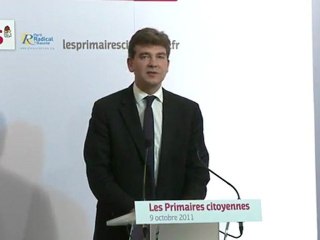 Déclaration d'Arnaud Montebourg à l'issue du premier tour des Primaires Citoyennes.