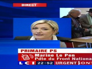 Marine Le Pen s'exprime sur les primaires du PS