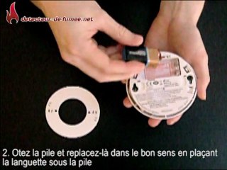 installation de la pile d'un détecteur de fumée Kidde