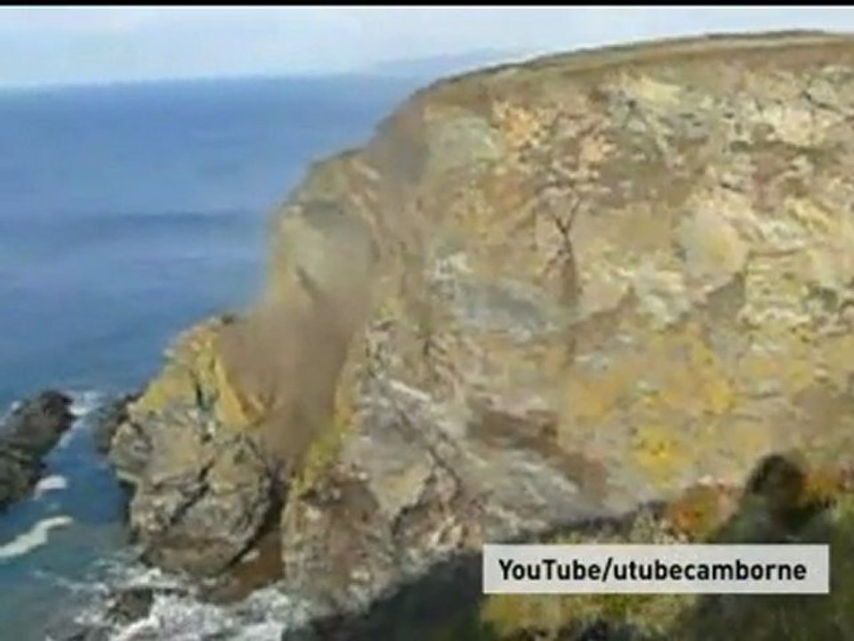 CLIFF COLLAPSE: Dramatic coastal erosion in Cornwall