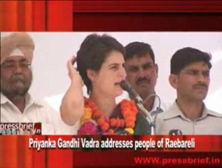 Priyanka Gandhi Vadra addresses people of Raebareli