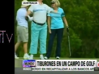 Insólito Tiburones en un campo de Golf