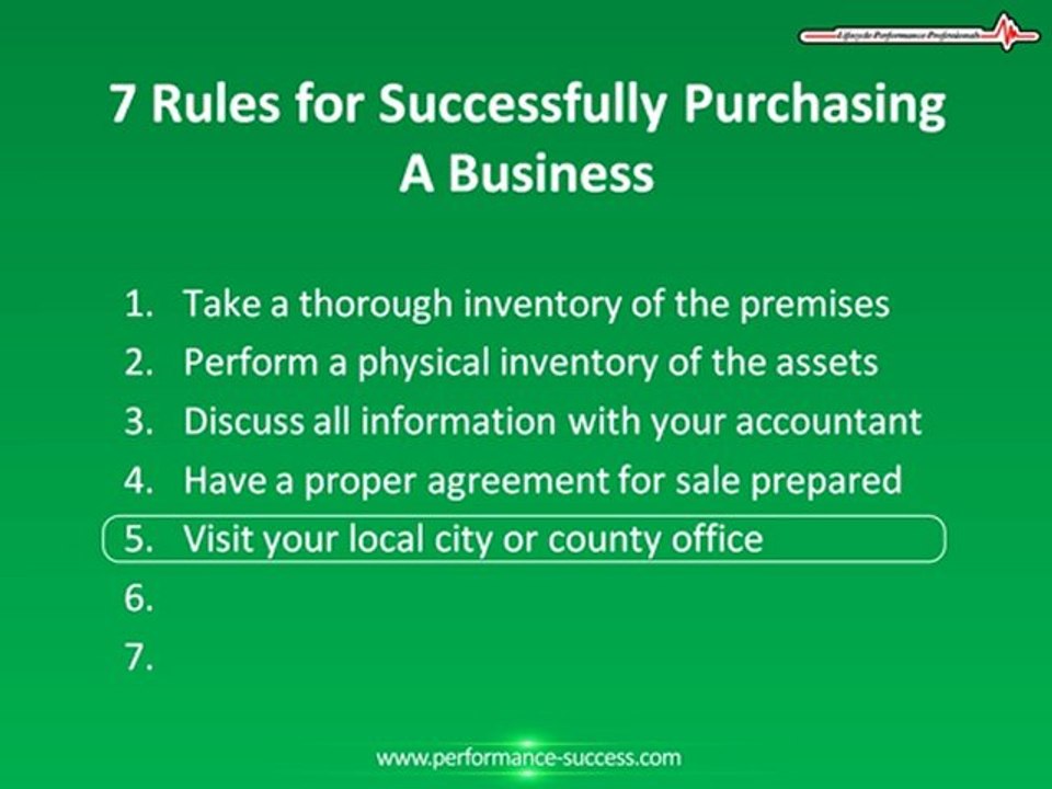 7 Rules For Successfully Purchasing A Business