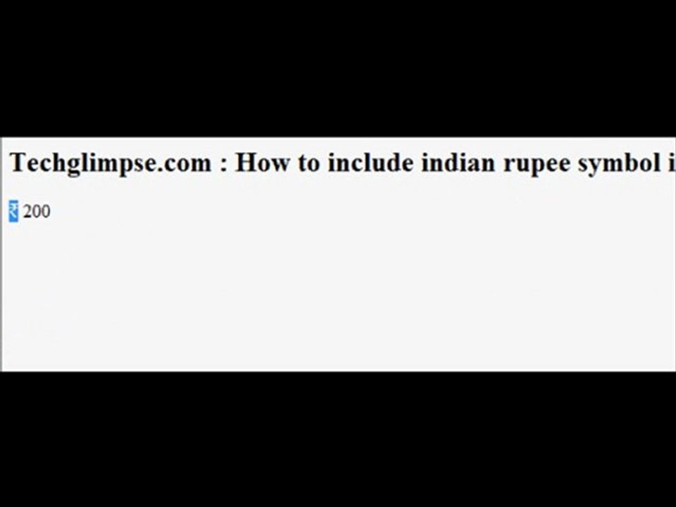 How to add indian rupee symbol in the website or blog?
