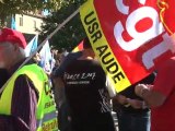 Nouvelle journée de grève. Plus de 300 manifestants se sont rassemblés, ce mardi à Carcassonne :