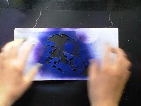 Spray paint custom stencil painting