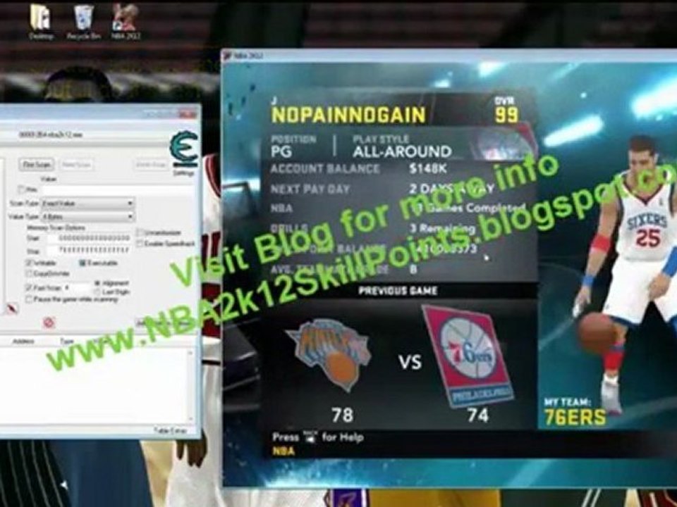 NBA 2K12 - My Player Height, Weight, Cash, Skill Points Hack! New