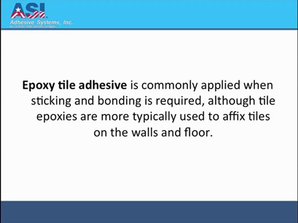 Setting Epoxy Tile Adhesive