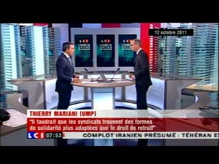 Thierry Mariani, cofondateur de la Droite populaire sur LCI le 12/12/2011