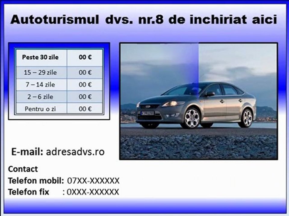 Inchirieri auto - Rent a car Romania