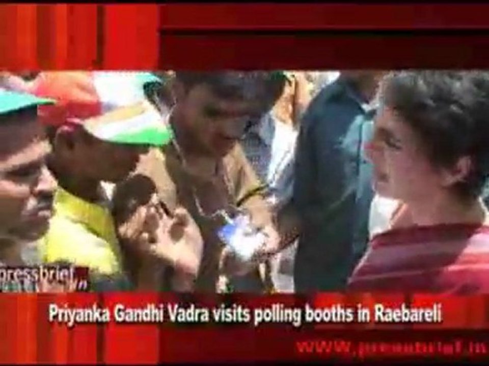 Priyanka Gandhi Vadra visits polling booths in Raebareli