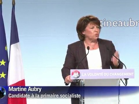 Aubry: face à une droite dure, je veux une gauche forte