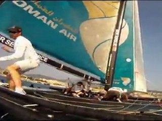 Mientras el 'Oman Air' sigue líder, el Alinghi se coloca cuarto en las Extreme Sailing de Almería