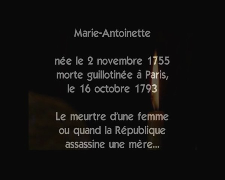 Marie-Antoinette par Démocratie Royale : procès et exécution (assassinat)  de la reine de France le 16 octobre 1793