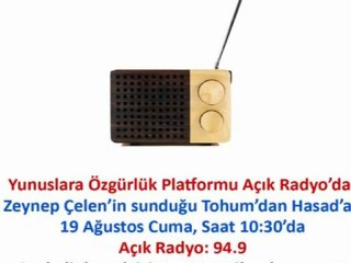 Yunuslara Özgürlük Açık Radyo Yayını.