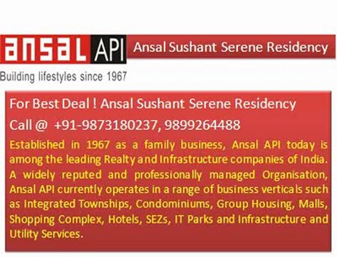 Ansal Sushant Serene Residency, 9873800234, Sushant Serene Residency Greater Noida