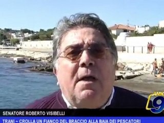 Trani |  Crolla un fianco del braccio alla baia dei pescatori