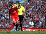 Liverpool 1-1 Manchester United Gerrard Free-kick, Chicharito header, De Gea superb-stops