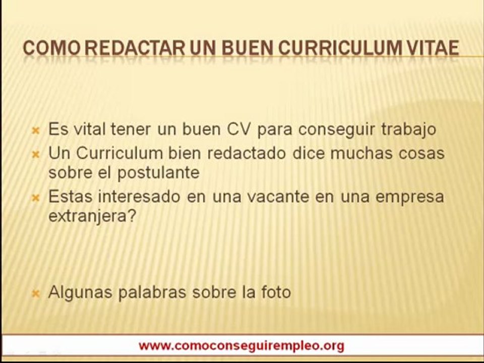 Como redactar un Curriculum Vitae