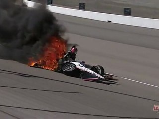 IndyCar Las Vegas 2011 practice Huge crash Jakes