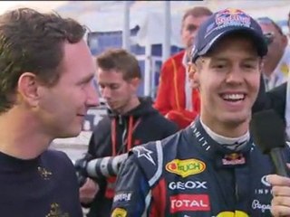 Celebrations of Red Bull Racing after winning World Constructor Championship at Korea 2011