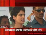 Divisive politics is harmful says Priyanka Gandhi Vadra