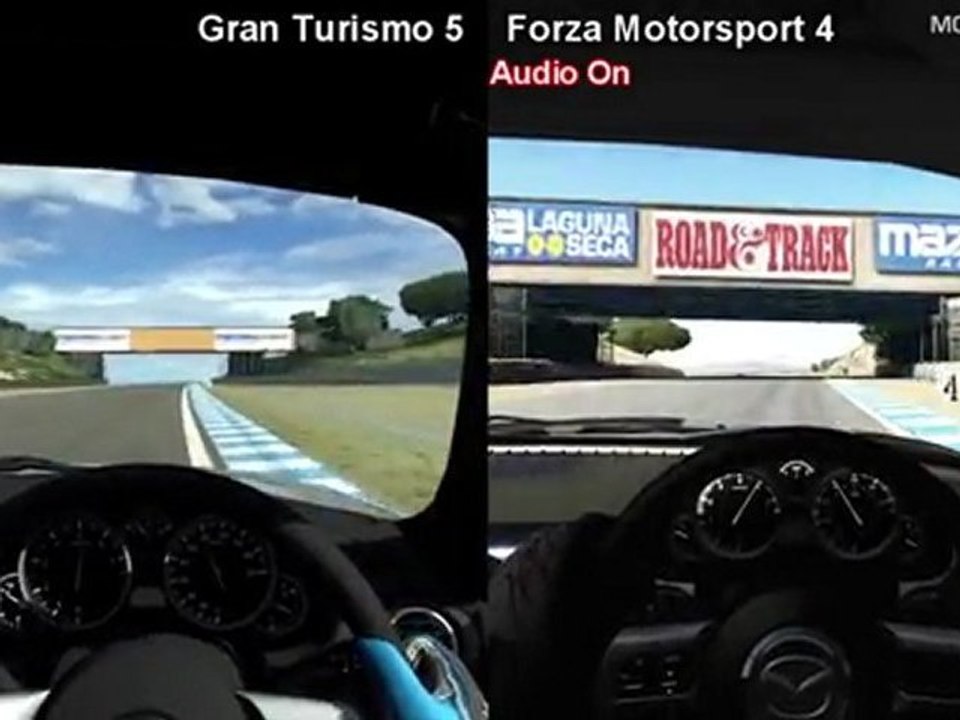 Gran Turismo 5 vs Forza Motorsport 4 - 2007 Mazda MX-5 Roadster Coupe at Laguna Seca